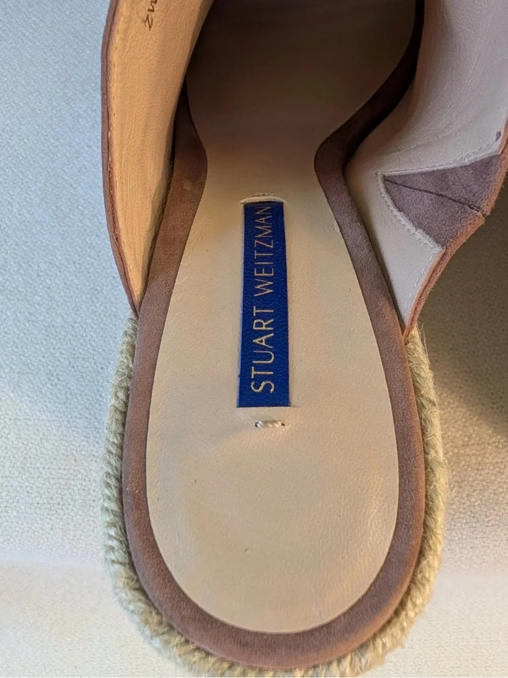 Stuart Weissman Suede Espadrille Wedge Slide - Brown